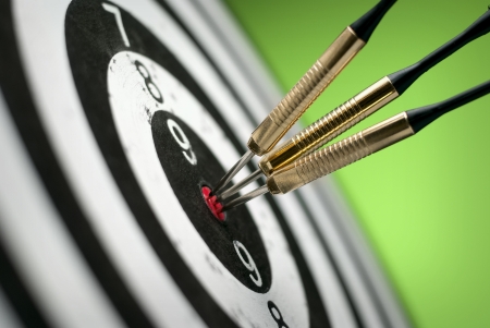 darts arrows in the target center