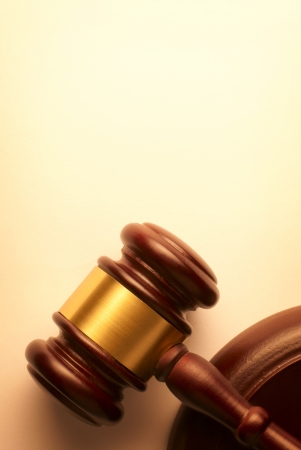 gavel on a brown gradient backgroundの写真素材