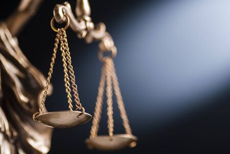 Close up on the scales of justiceの写真素材