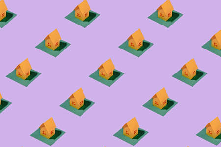 Pattern of real estate houses. The concept of buying and selling housing or cottage and real estate.の写真素材