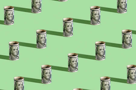 Diagonal pattern dollar banknote modern concept of finance savings investment and pension.の写真素材