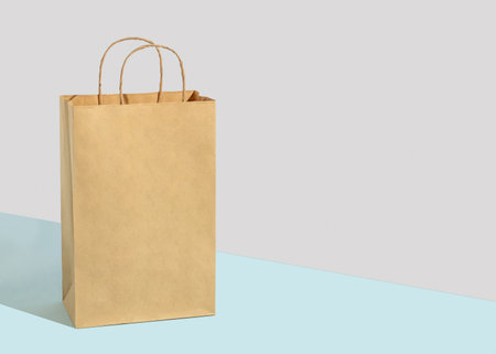 Brown cardboard package container for commerce sale purchase or business. Mockup package for food delivery.の写真素材