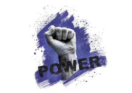 The fist is a symbol of the protest of the revolution of forceの写真素材