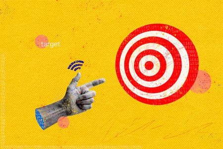 Finger pointer target in modern style.の写真素材