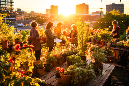 Community Gardening on Rooftop Gardenの素材