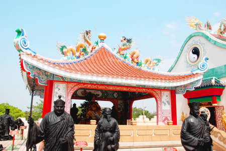 This photho was taken in Thailand on January 2011.Statues and dragons in a Chinese museum Viharn Hsien in Pattaya (Thailand)のeditorial素材