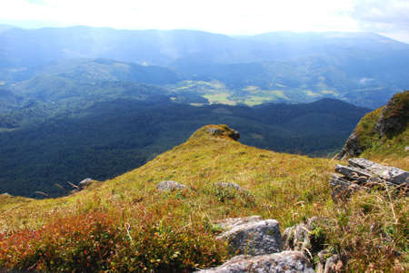 Photho was taken at the top of Mount Pikuy in the Carpathians (26.08.2010)View from the top of the mountain Pikuy in the Carpathians (Ukraine)の写真素材
