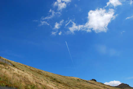 Photho was taken at the top of Mount Pikuy in the Carpathians (26.08.2010)Blue sky over the top of...
