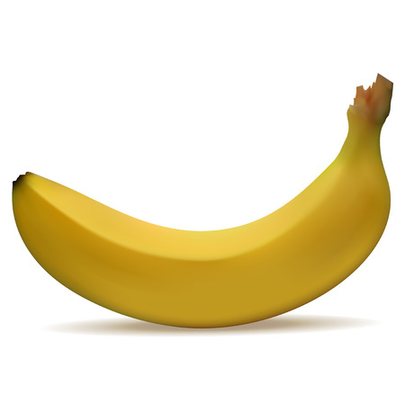 3d realistic banana isolated on white background. Vector illustration.のイラスト素材