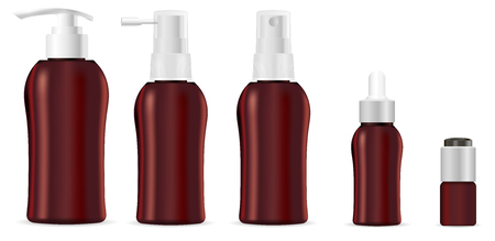 For ointment, lotion, shampoo, soap, oil. Vector mock up template.のイラスト素材