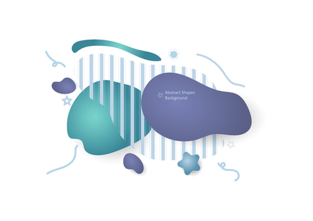 Abstract shapes dynamic background. Unique abstract graphic elements. Design template for presentation or flyer. Banner with a gradient shape. Minimal mesh modern style composition. EPS10 vector.のイラスト素材