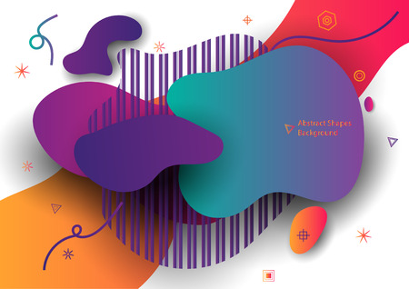 Abstract Banner with Ultra color gradient shape isolated on white background.  Unique abstract graphic elements. Minimal modern style composition. vector illustration.のイラスト素材
