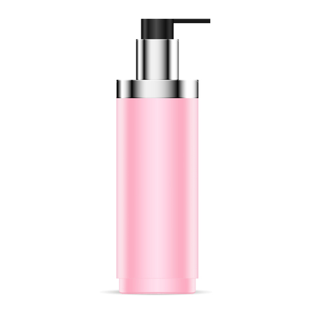 Cosmetic bottle with pump dispenser cap. Cosmetics product mockup for foam, lotion, moisturizer. 3d vector template isolated on white.
Mock up of packaging for commercial use. Beauty product for hygiene, body and skin care.のイラスト素材