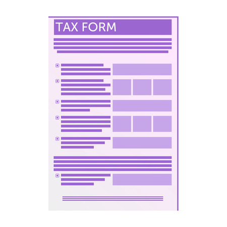 Tax Form Symbol isolated. Web Flat Application. Graphic Pictogram of Taxes Finance Report.のイラスト素材