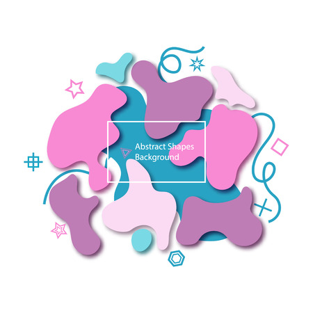 Adstract Vector Background. Liquid Shape Modern Banner. Geometric Fluid Template Design. Trendy Wave Poster Illustration. Dynamic Flow Creative Backdrop. Futuristic Bubble Flyer Layout.のイラスト素材