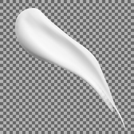 Cream stroke. Cosmetic face lotion texture smear. Creamy smudge foundation sample. Makeup concealer swirl isolated on transparent background.のイラスト素材