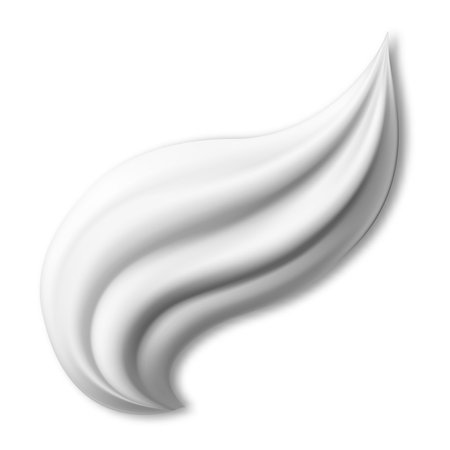 Cosmetic cream smear. Liquid face cream swatch, vector. Beauty product smudge, creamy lotion texture. Moisturizer makeup foundation drop. Realistic facial balm swirl, milky whiteのイラスト素材