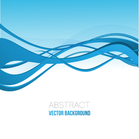 Abstract blue curved lines background. Template brochure designのイラスト素材
