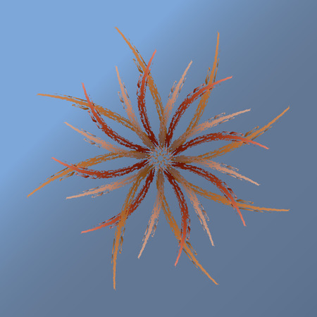 beige abstract flower on blue backgroundのイラスト素材