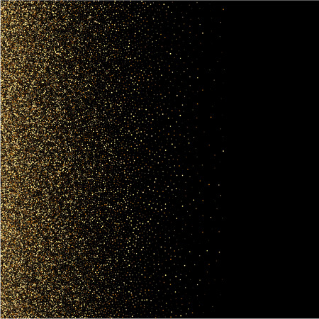 Gold glitter texture on a black background. Golden explosion of confetti. Golden grainy abstract texture on a black background.のイラスト素材