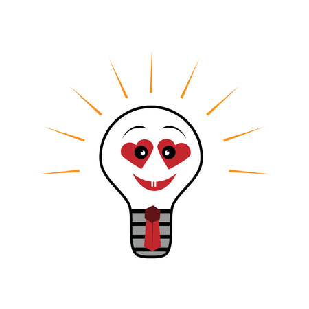 Vector light bulb, symbol of heart, symbol of innovation and good ideas.のイラスト素材