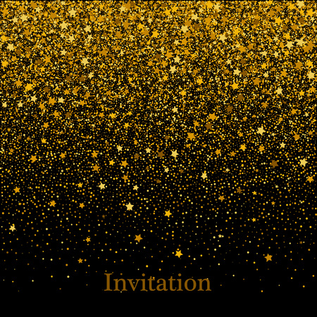 Gold texture of glitter in the shape of heart on a black background. Holiday background. Golden grainy abstract texture on a black background.のイラスト素材