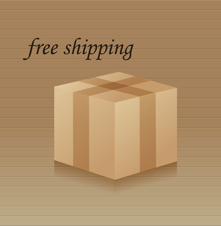 Carton cardboard box, delivery and packaging, transportation, shipping.のイラスト素材