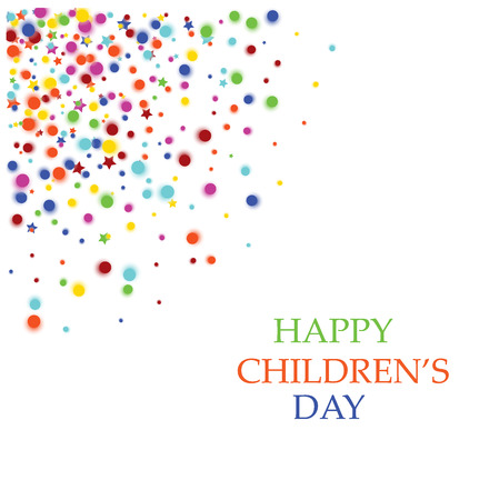 International children s day colorful background. Colorful flying confetti.のイラスト素材