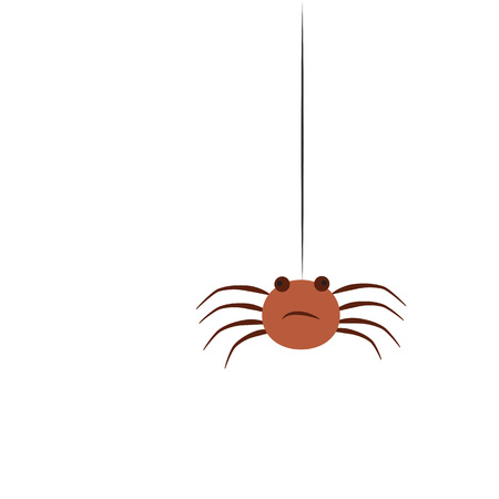Vector flat style illustration of spider. Icon for web. Isolated on white background.