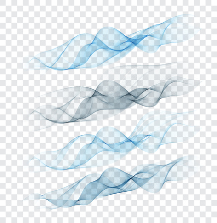 Set abstract color smoke wave. Transparent smooth Vector lines. Colorful vector background.のイラスト素材