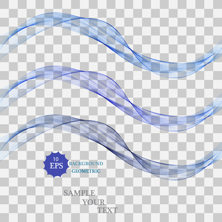Abstract blue wave on a transparent background in a cage.Setのイラスト素材