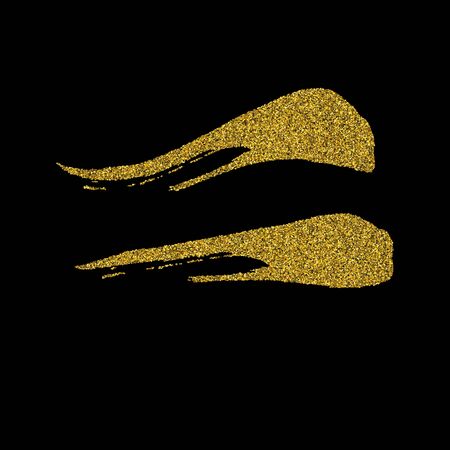 Vector golden brush stroke for you amazing design project. Abstract hand painted golden background for greeting, gift, wedding, greeting card.のイラスト素材