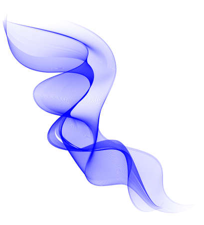 Abstract vector background, transparent waved lines for brochure, website, flyer design. Blue smoke wave.のイラスト素材