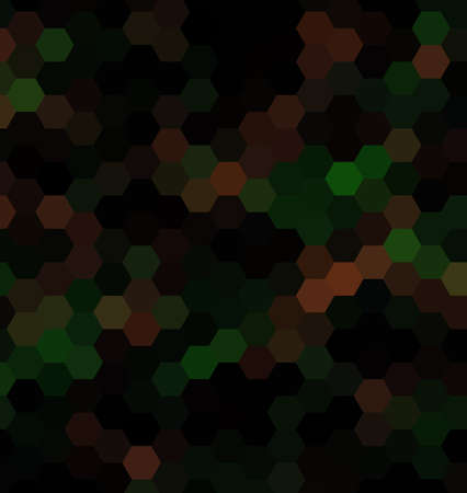 Abstract background with green hexagons on a dark backgroundのイラスト素材