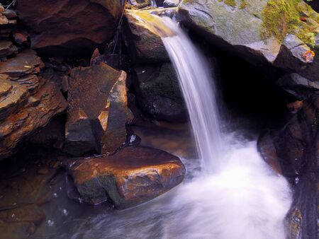 waterfall at the carpathian forestの写真素材