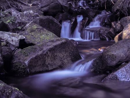 waterfall at the carpathian forestの写真素材