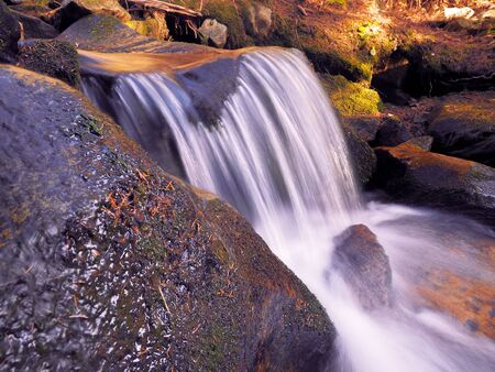 waterfall at the carpathian forestの写真素材