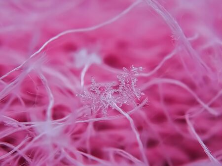 Snowflake beautiful on the red winter background