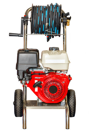 Gasoline engine on a mobile jet unit for purging pipelines and cleaning them from deposits and...