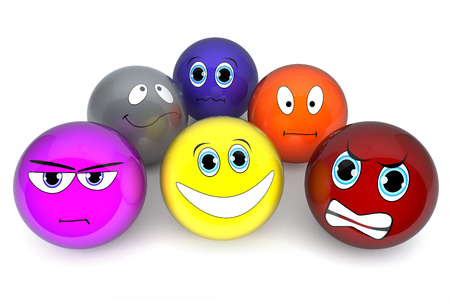 set of smilies isolated on white backgroundの写真素材