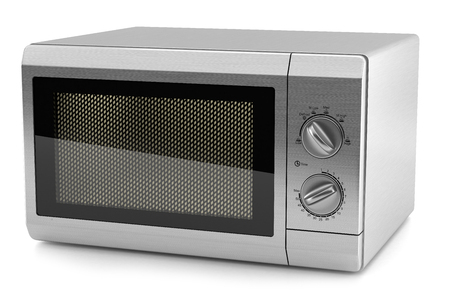 microwave metal kitchen isolated on a white background 3dの写真素材