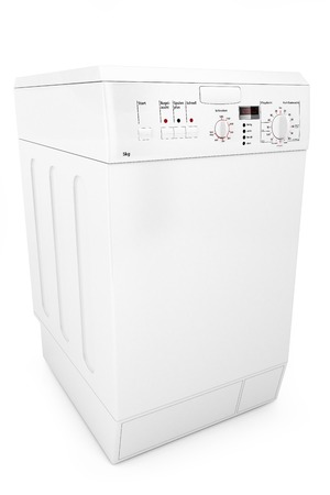 old washing machine with top-loading isolated on white background 3dの写真素材