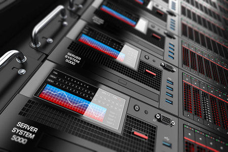 Server datacenter panels 3dの写真素材