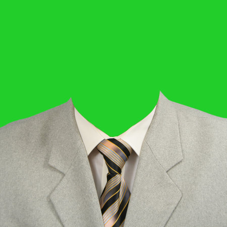 Light men's suit with brown tie in isolation. Clothes for image editing.の写真素材