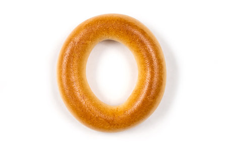 Dried bagels on a white background close-up. Traditional sweet bagels on a white background.