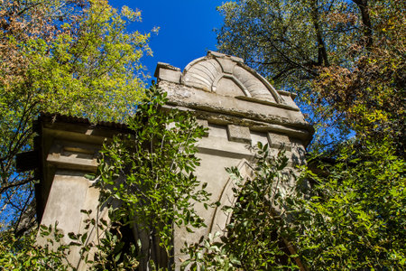 Ruins of an old church in Ukraineの写真素材