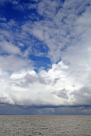 Clouds over the sea in the summer.