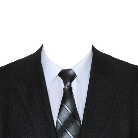Jacket, shirt and tie. Men's business suit. Dark jacket, light shirt.の写真素材