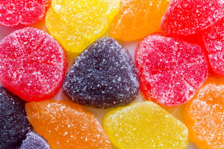 Sweet multi-colored candies marmalade. Bright marmalade in sugar.の写真素材