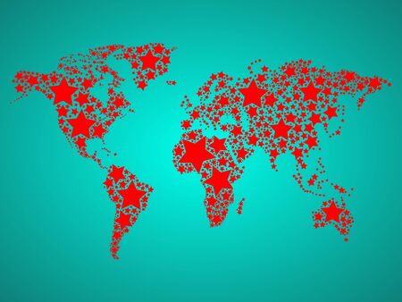 The abstract world map drawn by means of starsのイラスト素材